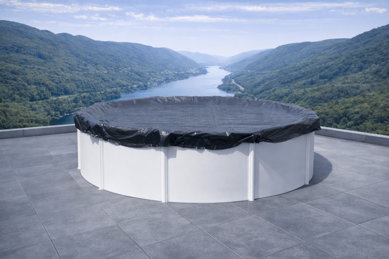 Sommerabdeckplane rund ø 3,6 bis 6,0 m (120g/m²)